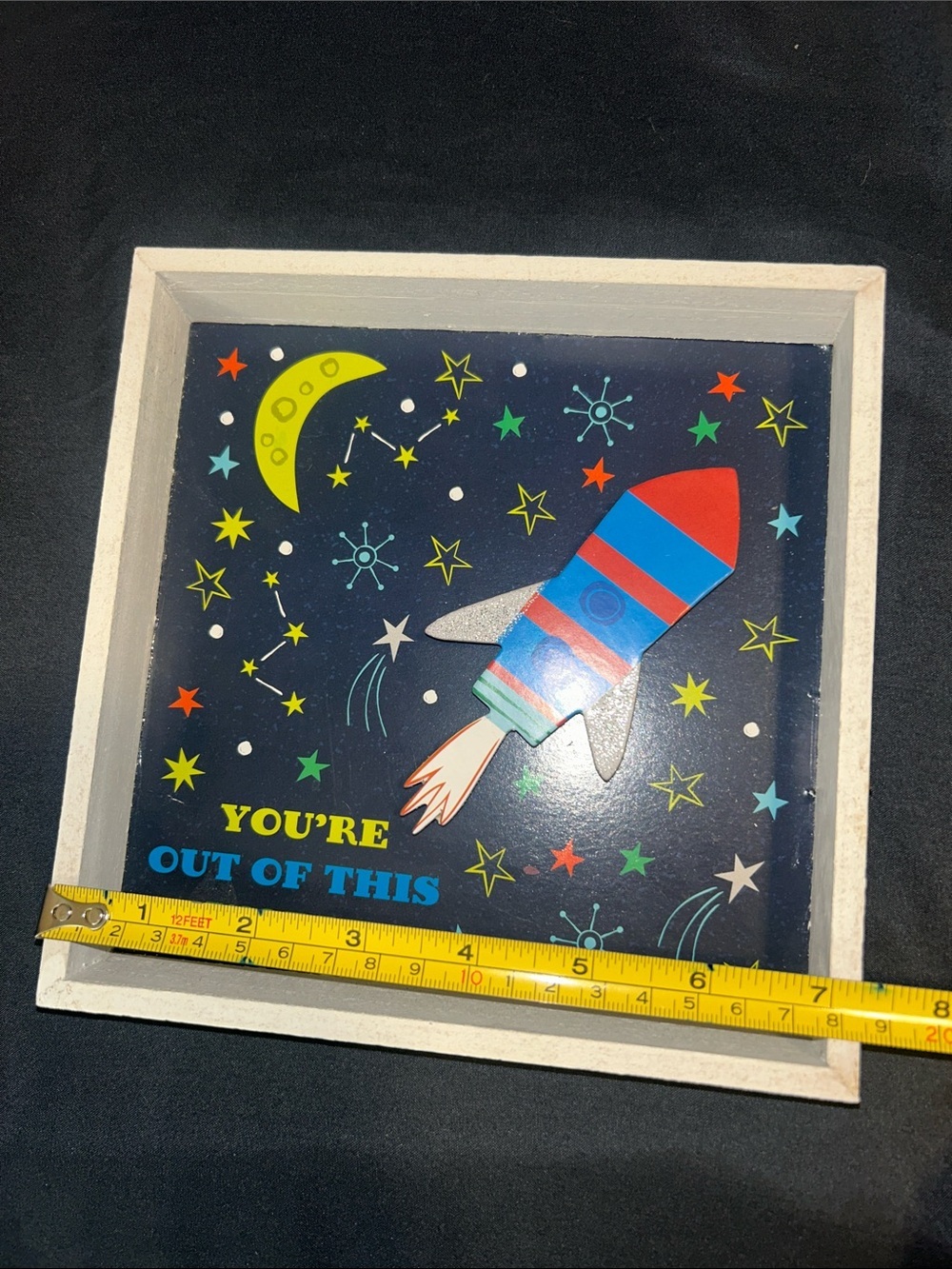 Rocket Space Wall Art - Blue, Red, Yellow - Picture 5 of 5